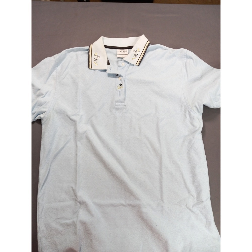 Fairway Outfitters Light Blue Golf Polo Shirt Embroidered Collar Womens Large